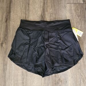 Womens All In Motiin 2-in-1 Black Shorts Size L New
